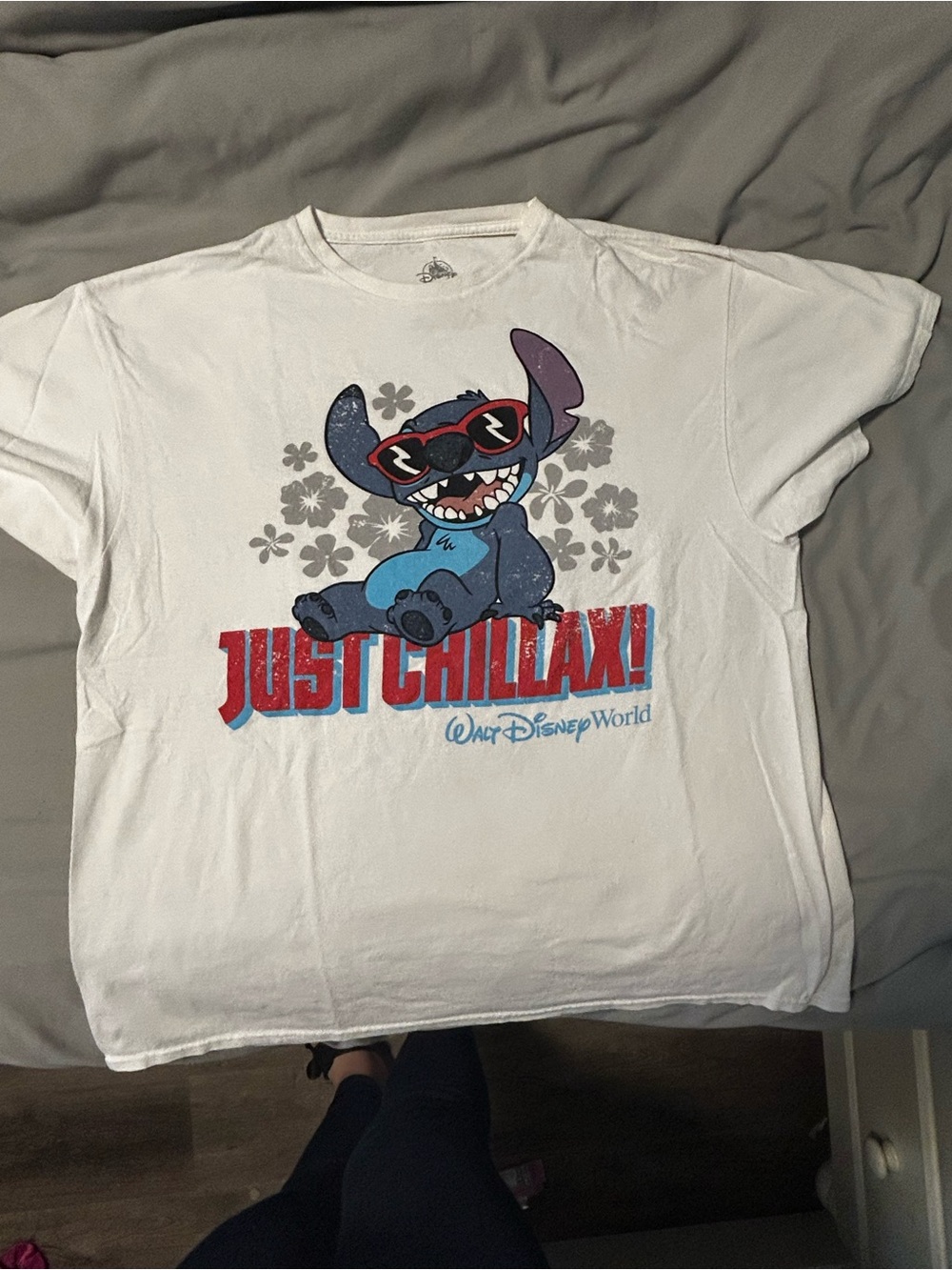 Disney White 'Just Chillax!' Stitch Graphic Tee